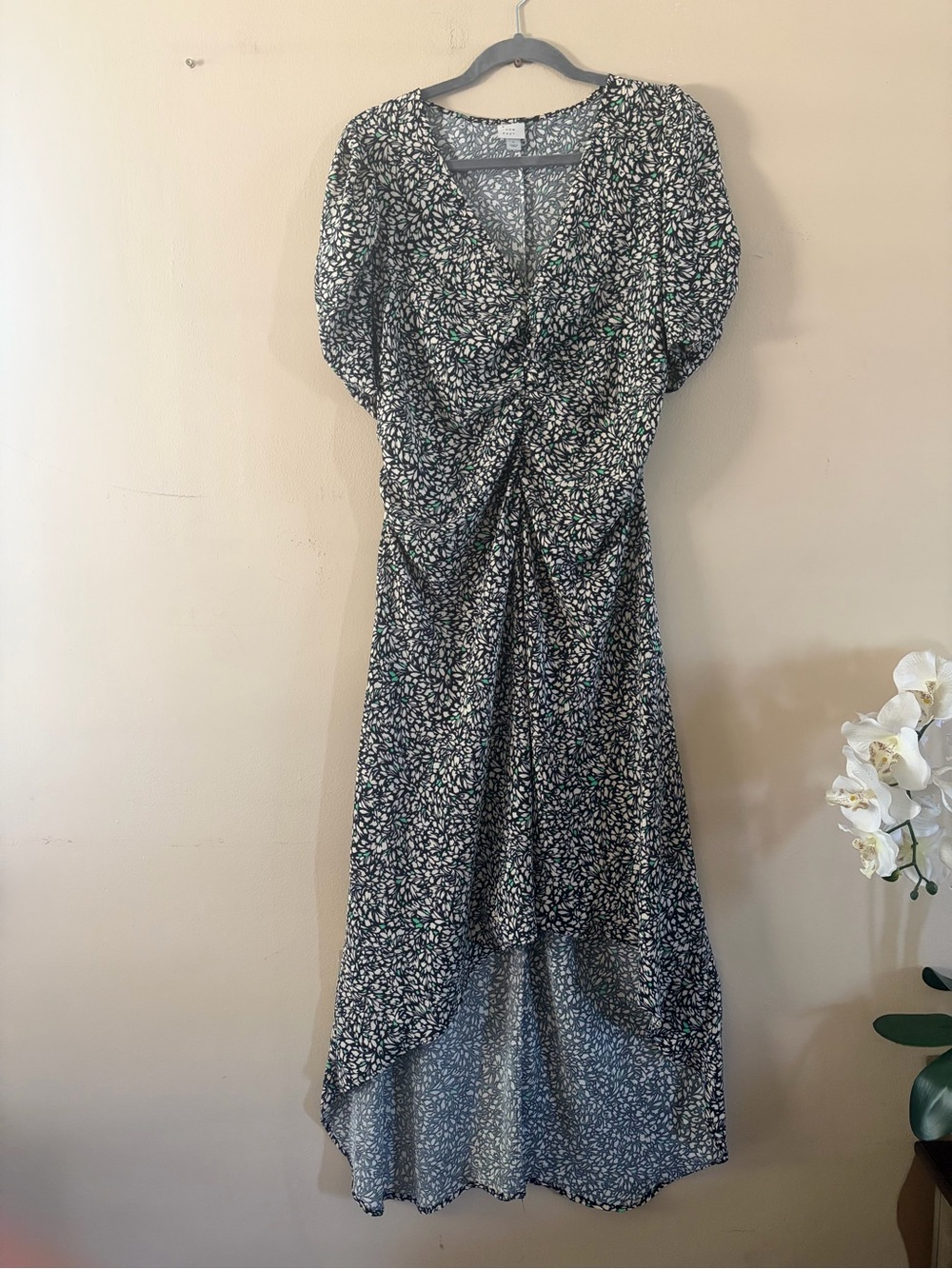 a new day Black Floral Ruched High-Low Dress
